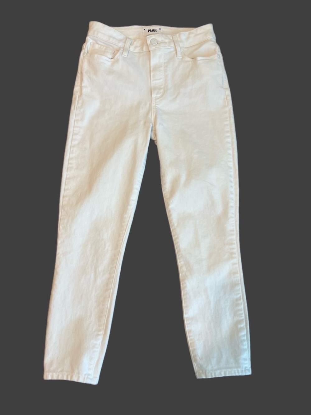 PAIGE Hoxton Crop White High Rise Skinny Jeans Womens size 30